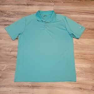 Nike Golf Tour Performance Dri-Fit Polo Shirt Mens XL Blue Teal Short Sleeve